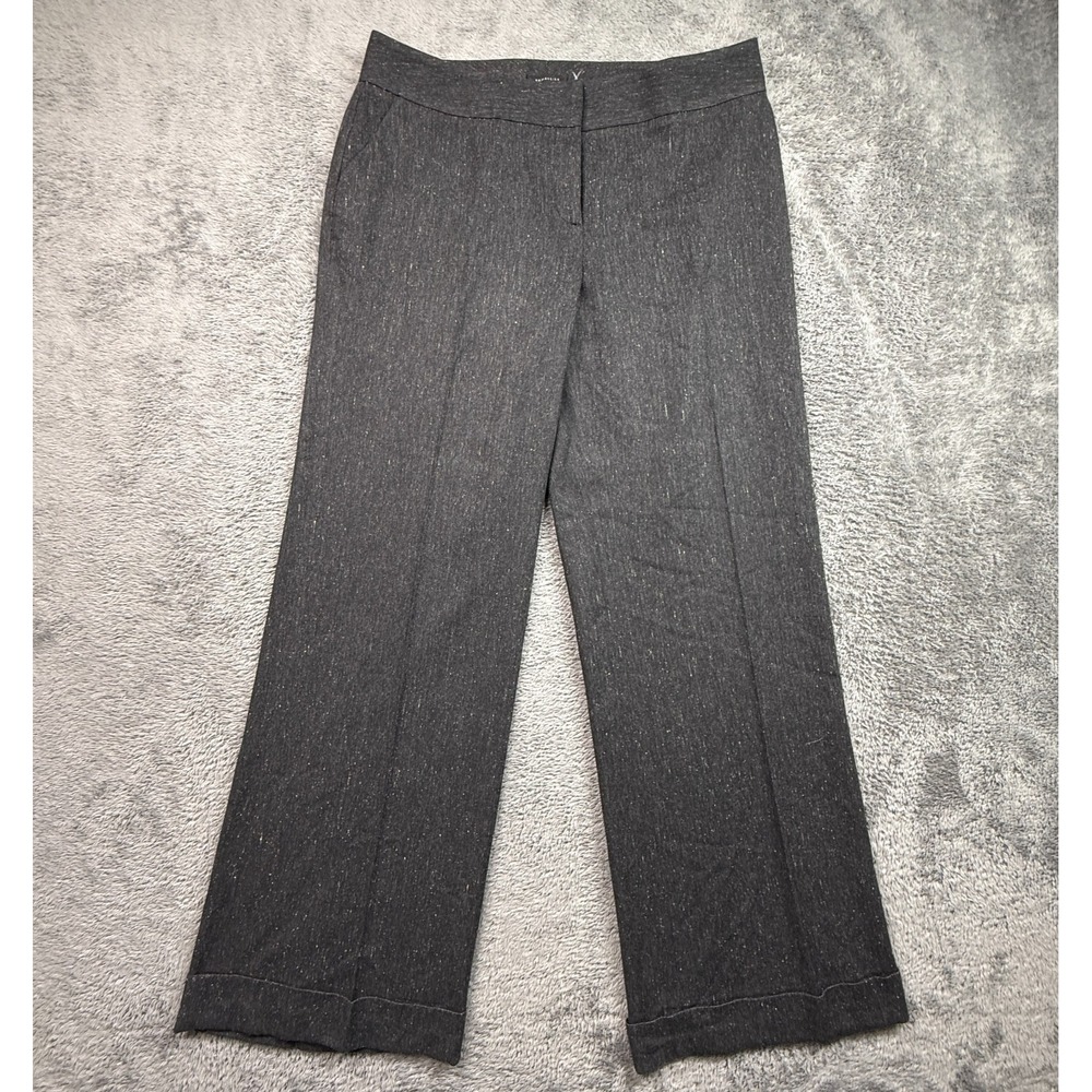 Semantiks Nordstrom Wide Leg Cuffed Trousers Pants Womens 34x32 Woven Charcoal